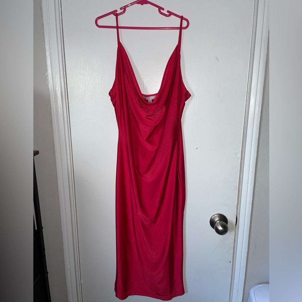 Iris Vibrant Red Mini Satin Dress